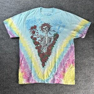 Liquid Blue Grateful Dead Shirt Mens Medium Tie Dye Skeleton Roses Graphic Tee